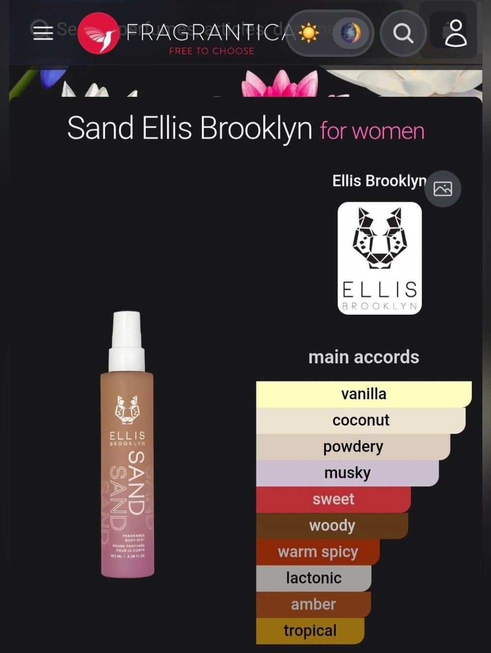 Sand By Ellis Brooklyn Sephora Full Bottle 100 ML Tropical Vanilla Coconut Amber